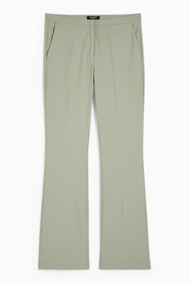 Femmes - Pantalon en toile - mid waist - bootcut fit - vert clair