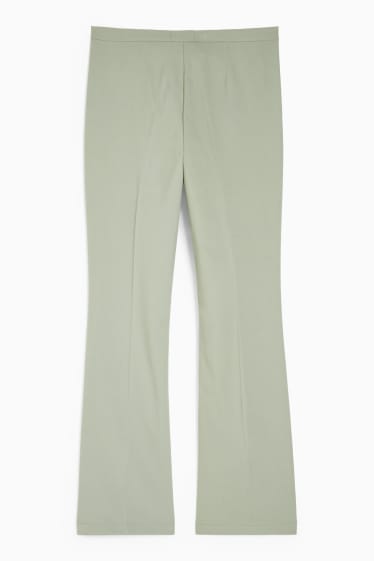 Femmes - Pantalon en toile - mid waist - bootcut fit - vert clair