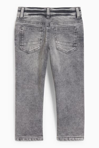Dzieci - Straight jeans - ciepłe dżinsy - dżins-jasnoszary