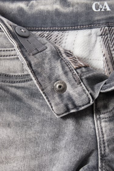 Enfants - Jean de coupe droite - jeans doublés - jean gris clair