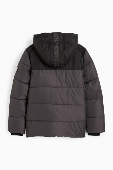 Niños - Chaqueta acolchada con capucha - gris oscuro