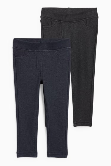Kinderen: meisjes - Set van 2 - thermolegging - donkerblauw