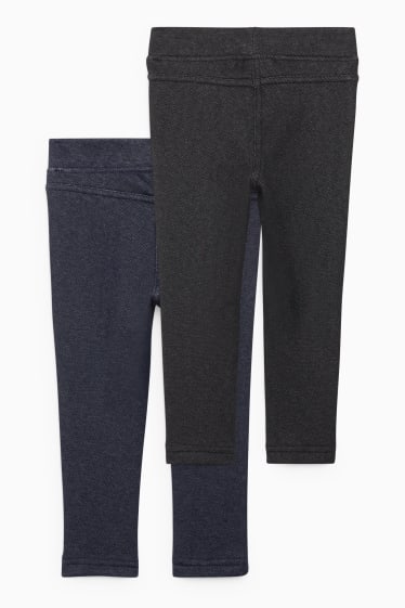 Kinderen: meisjes - Set van 2 - thermolegging - donkerblauw