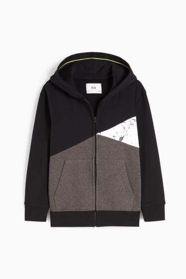 Enfants garçons - Sweat zippé à capuche - noir