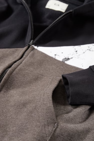 Enfants garçons - Sweat zippé à capuche - noir