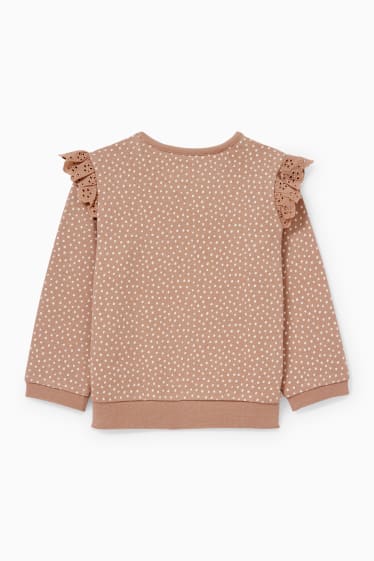 Baby: meisjes - Bambi - babysweatshirt - met stippen - beige