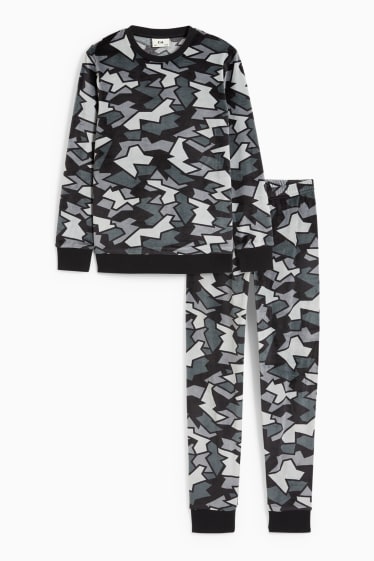 Kinderen - Pyjama - 2-delig - met patroon - zwart