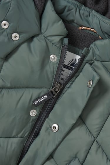 Miminka - Prošívaná bunda s kapucí pro miminka - zelená