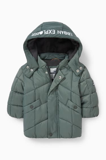 Babys - Baby-Steppjacke mit Kapuze - grün