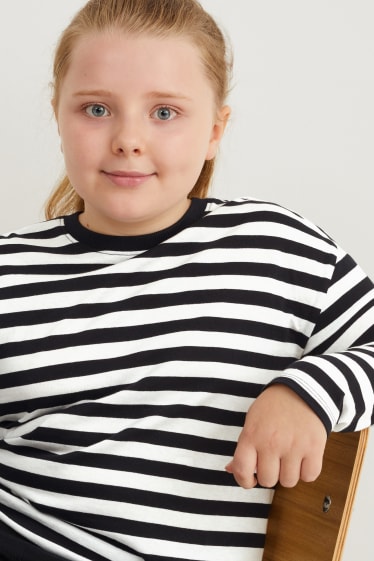 Kinder Mädchen - Extended Sizes - Multipack 5er - Langarmshirt - cremeweiss