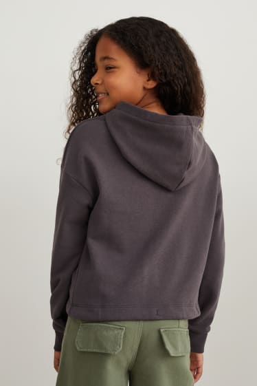 Enfants filles - Lilo & Stitch - sweat à capuche - gris foncé