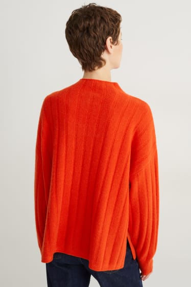 Damen - Kaschmir-Pullover - dunkelorange