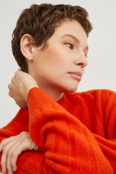 Damen - Kaschmir-Pullover - dunkelorange