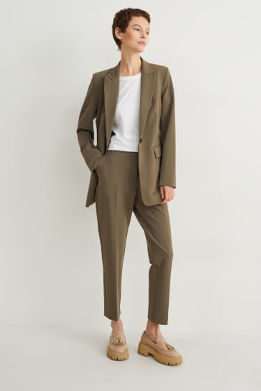 Kobiety - Spodnie biznesowe - średni stan - slim fit - zielony