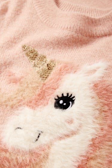 Enfants - Licorne - pullover - rose