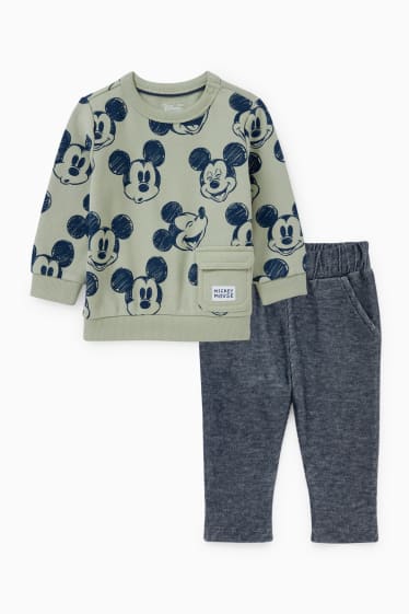 Babys - Micky Maus - Baby-Outfit - 2 teilig - hellgrün