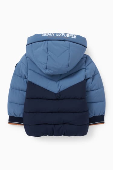 Babies - Baby quilted jacket with hood - blue