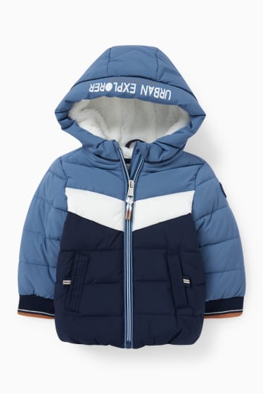 Babies - Baby quilted jacket with hood - blue