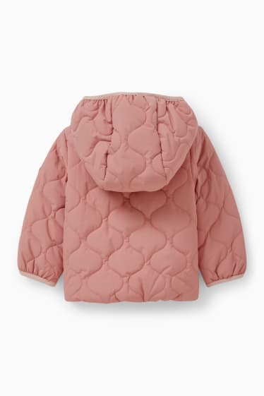 Baby: meisjes - Gewatteerde babyjas met capuchon - roze