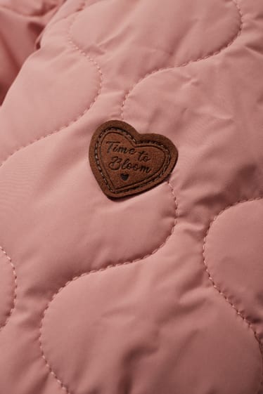 Baby: meisjes - Gewatteerde babyjas met capuchon - roze
