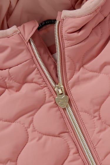 Baby: meisjes - Gewatteerde babyjas met capuchon - roze