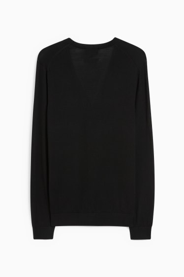 Home - Jaqueta de punt de merino - negre