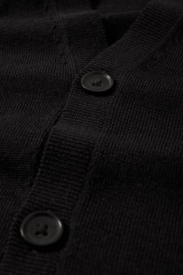 Home - Jaqueta de punt de merino - negre