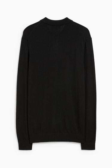 Herren - Merino-Pullover - schwarz