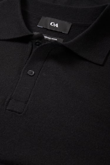 Herren - Merino-Pullover - schwarz