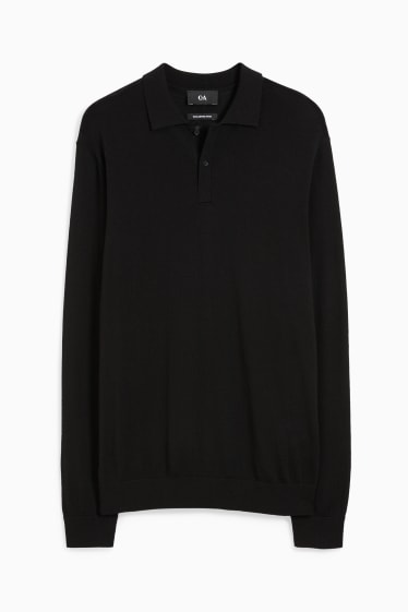Herren - Merino-Pullover - schwarz