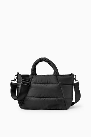 Femmes - Petit cabas surpiqué aevc bandoulière amovible - noir