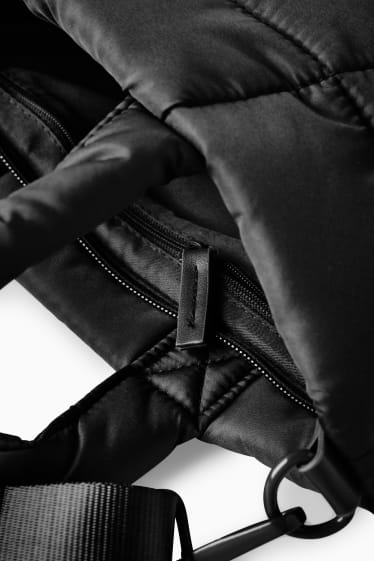Femmes - Petit cabas surpiqué aevc bandoulière amovible - noir