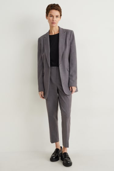 Dames - Pantalon - high waist - slim fit - donkergrijs