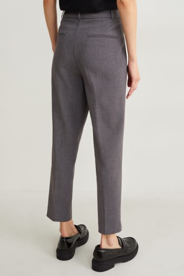 Dames - Pantalon - high waist - slim fit - donkergrijs