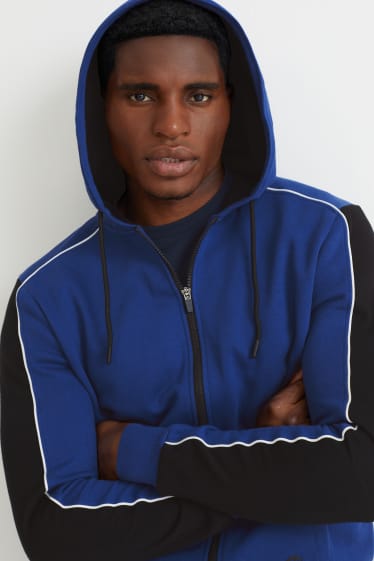 Men - Zip-through sweatshirt with hood - dark blue