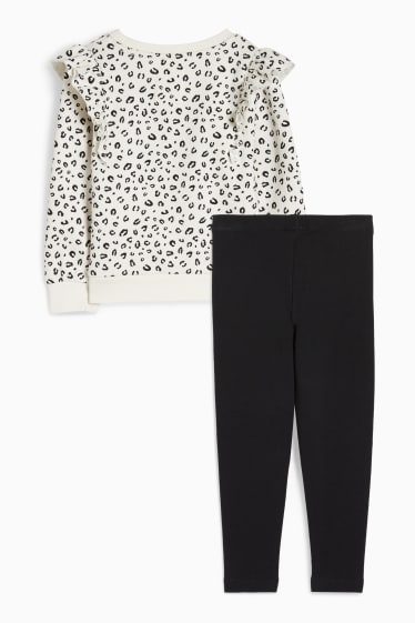 Kinder Mädchen - Minnie Maus - Set - Sweatshirt und Thermoleggings - 2 teilig - cremeweiß