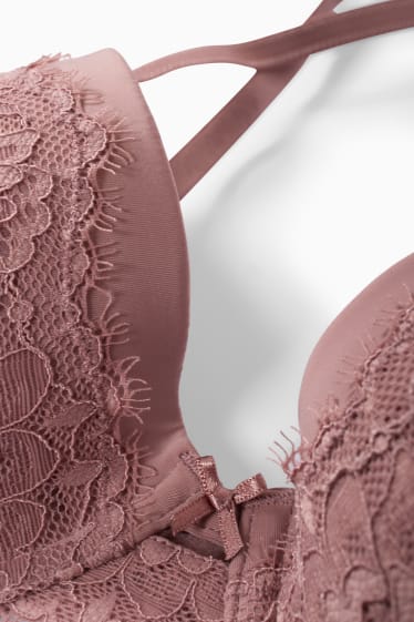 Donna - Reggiseno con ferretti - imbottito - rosa scuro