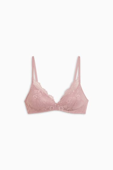 Women - Non-wired bra - padded - dark rose