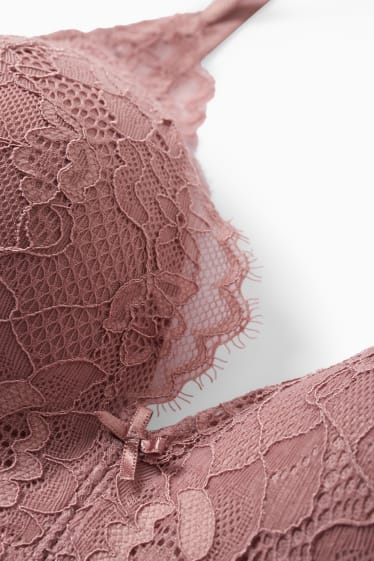 Donna - Reggiseno senza ferretti - imbottito - rosa scuro