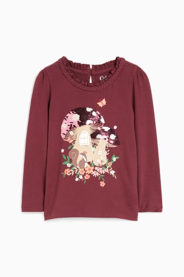 Kinder Mädchen - Langarmshirt - dunkelrot