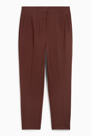 Femmes - Pantalon - high waist - slim fit - marron