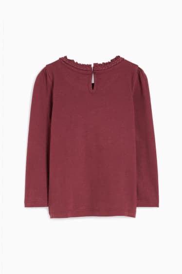 Kinder Mädchen - Langarmshirt - dunkelrot