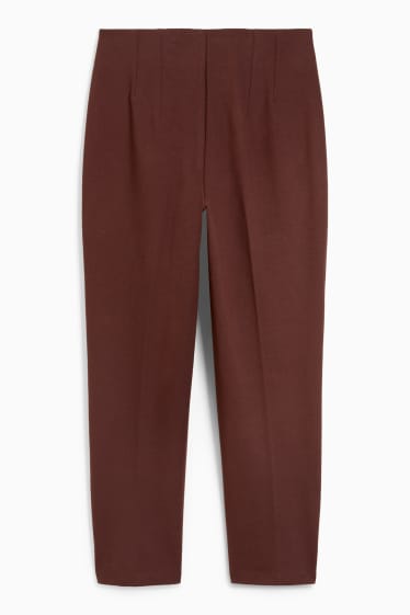 Femmes - Pantalon - high waist - slim fit - marron