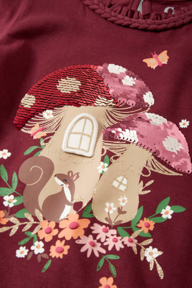 Kinder Mädchen - Langarmshirt - dunkelrot