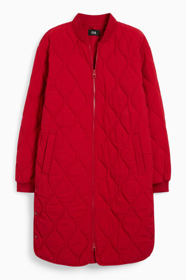 Dámské - Prošívaný kabát - červená