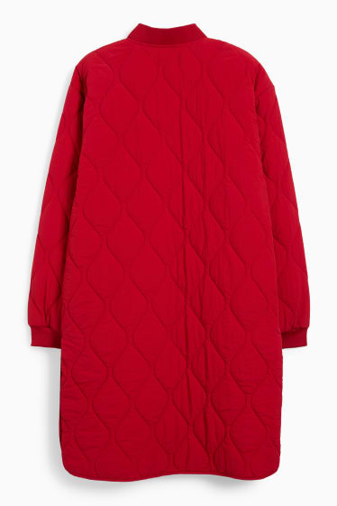 Dámské - Prošívaný kabát - červená