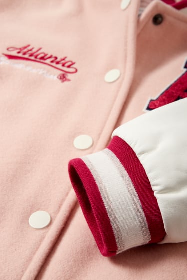Bambine - Giacca stile college - rosa