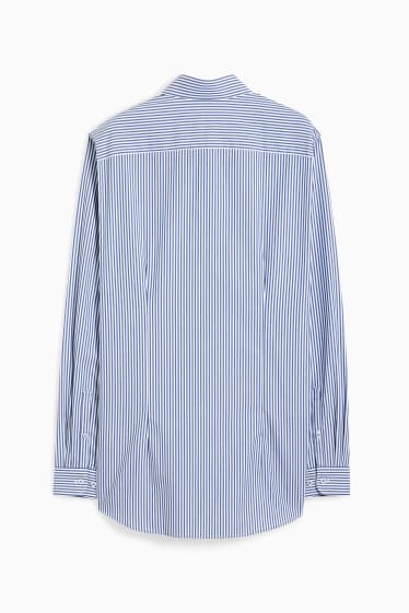 Home - Camisa formal - slim fit - cutaway - fàcil de planxar - blau fosc / blanc