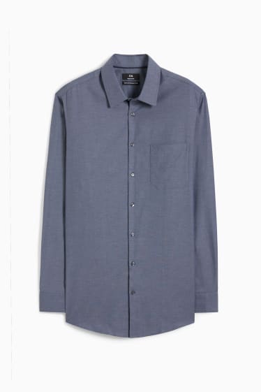 Home - Camisa oxford - regular fit - coll kent - fàcil de planxar - blau fosc