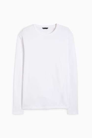Herren - Langarmshirt - weiß